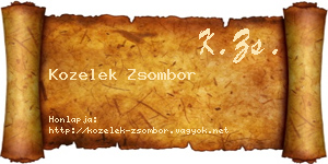 Kozelek Zsombor névjegykártya